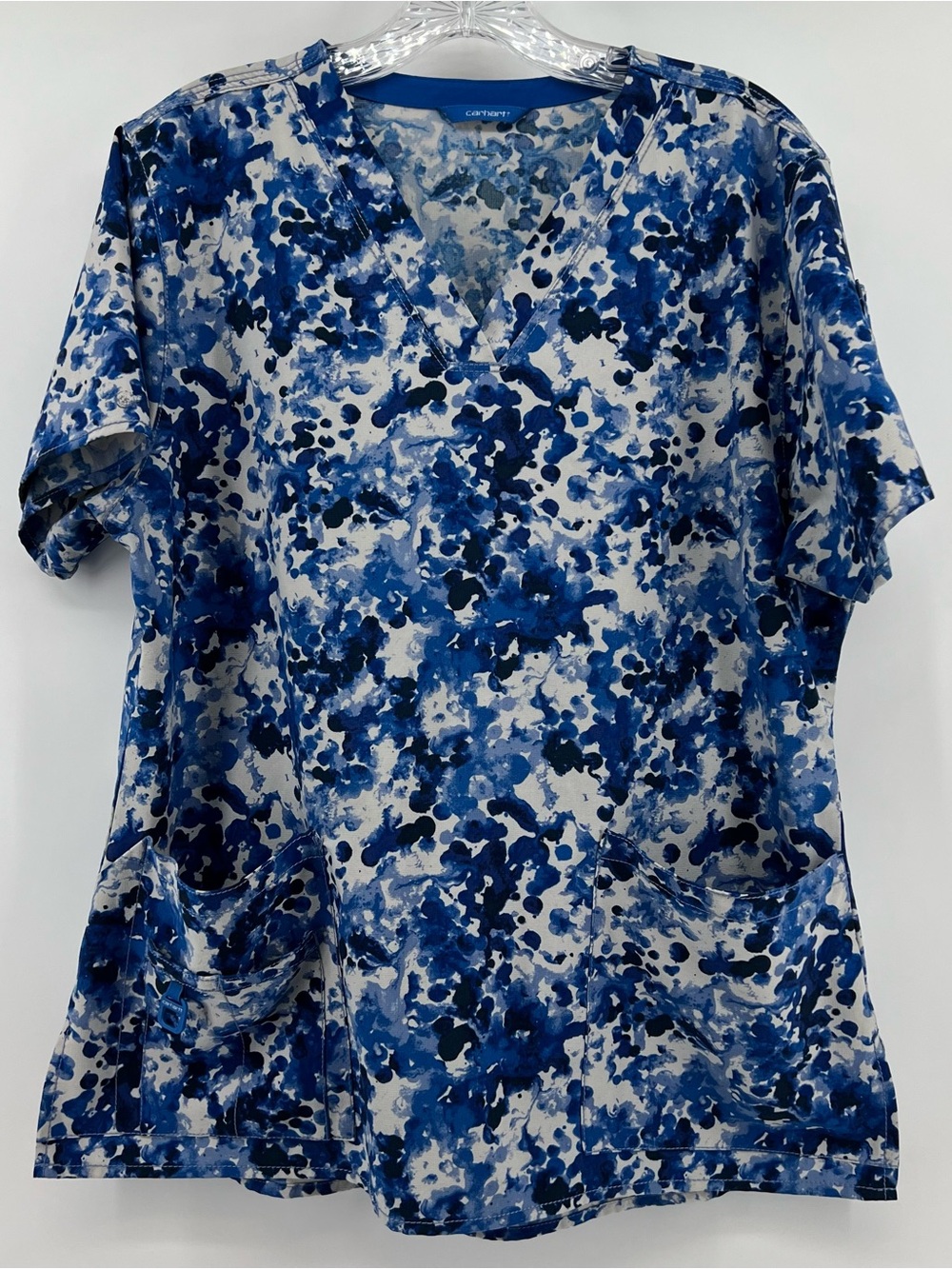 Carhartt Force Scrub Top Women’s V-Neck Modern Large Blue Wearable Art Print